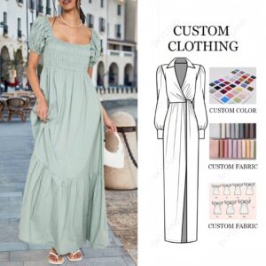 Yiton Delightful Square - Neck Puff - Sleeve Mint Green Maxi Dress with Smocked Bodice for Charming Occasions